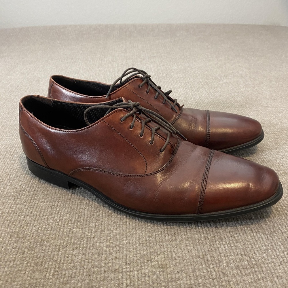 Cole Haan Shoes Mens Size 12 M Brown Leather Cap Toe Dress Oxfords C09167